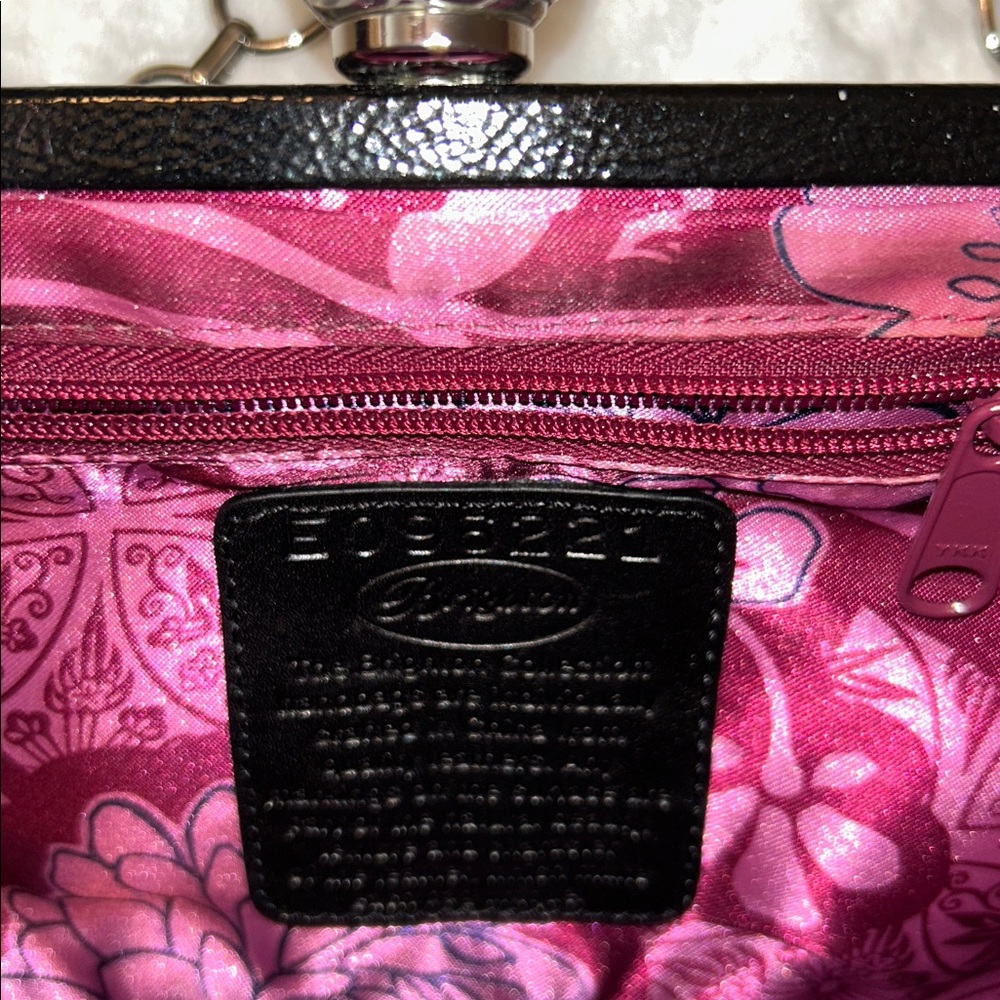 Brighton Black Quilted Clutch with Silver Chain - Picture 2 of 8